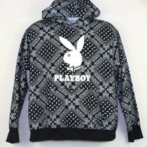 Playboy Logo Bandana Pattern Hoodie Unisex Large